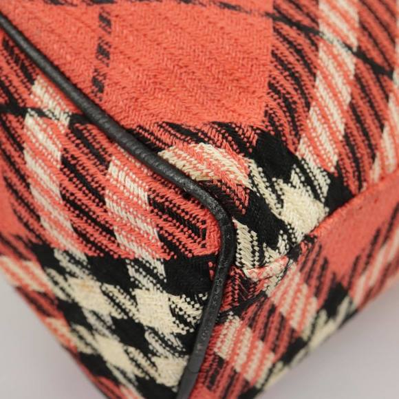 BURBERRY Nova Check Blue Label Hand Bag Canvas Red Auth 100639 - Picture 9 of 16
